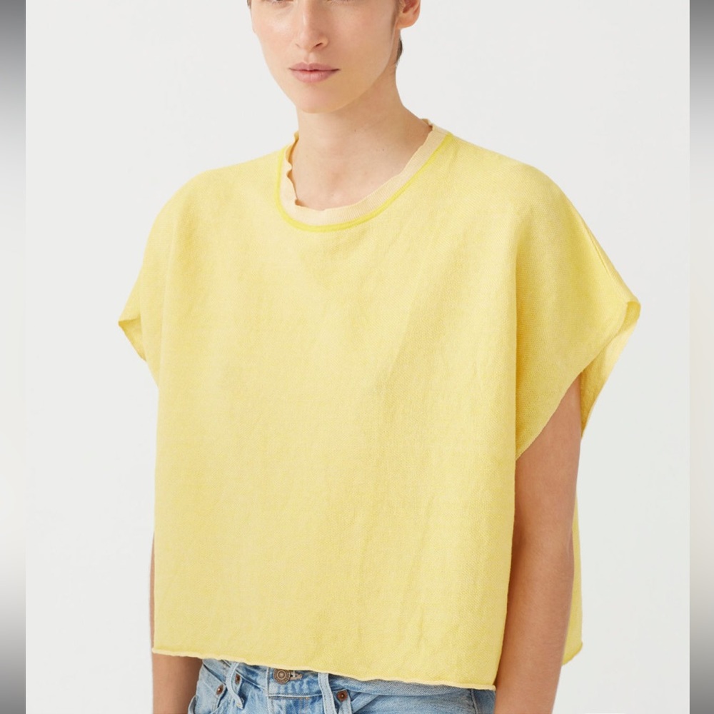 Babaá linen top in sunshine yellow